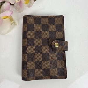 LOUIS VUITTON Damier Ebene Agenda PM Planner Passport Holder